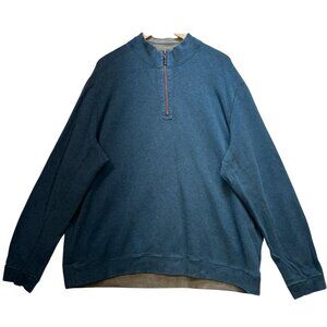 Tommy Bahama Men's Reversible Pullover Sweater 1/4 Zip Size 3XL Blue Golf Casual